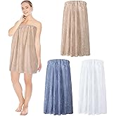 Cozypower 3 Pcs Towel Wrap for Women Velvet Bath Spa Robe Wrap Towel with Adjustable Closure Elastic Top, 30 x 59 Inch