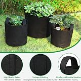 JERIA 12-Pack 3 Gallon Grow Bags with Handles & Plant Labels - Black view 3