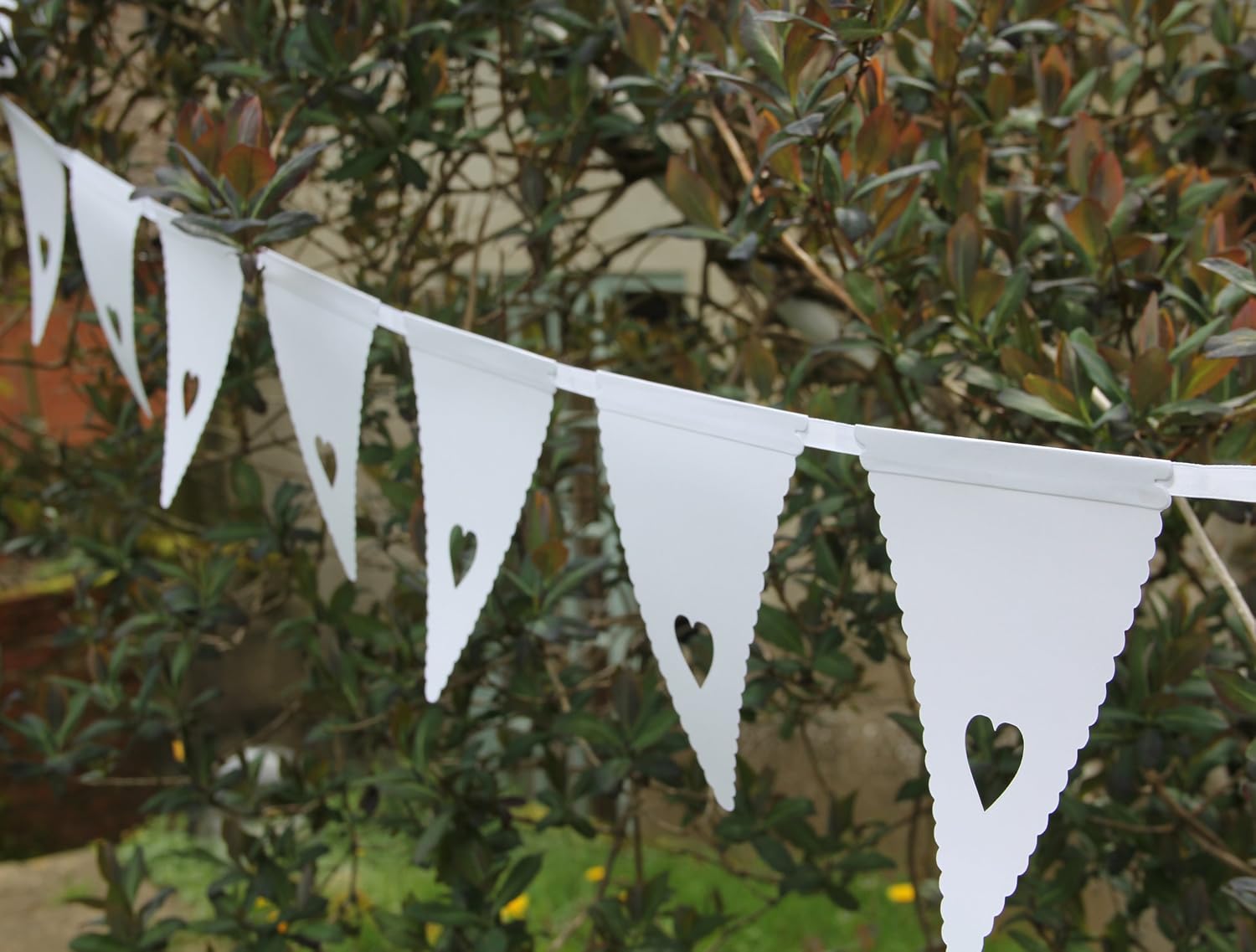 White Heart Bunting Banner - Great for a Wedding Party, Christening or any Special Occasion, 15.5cm x 17.5cm - Image 3