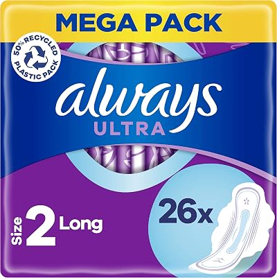Always Ultra Long with Wings Size 2 Pads Mega Pack 104 Count 26x4