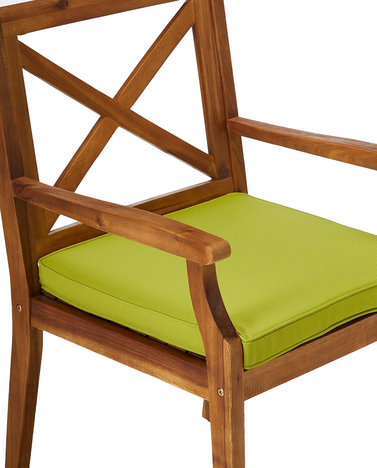 Christopher Knight Home 304683 Peter | Outdoor Acacia Wood Dining Chair Set of 2, Teak/Green Cushion : Garden & Outdoor