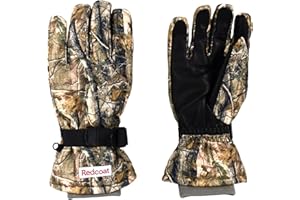 REDCOAT Wind Resistant Woodland Camo Winter Gloves with PU Leather Palm and Warm Fleece lining for Men and Women