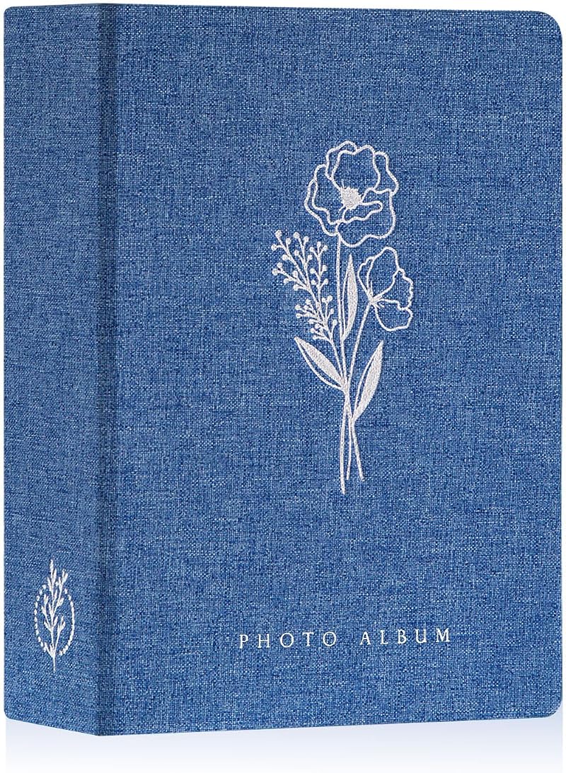 Lanpn Photo Album 7x5 Blue Linen 200 Photos 13x18cm Top Loading