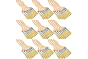 Worldity 30 Pcs Paint Brushes Set, 3 Inch Paint Brush, Paintbrushes for Wall and Trim, Soft Nylon Bristle with Wood Handle fo