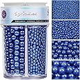 Sprinkles for Cake Decorating, Blue Pearl Sprinkles 4 Sizes Mix for Cake Cupcake Cookie Baking Donuts Ice Cream Toppings