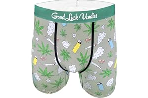 Good Luck Undies Men's Marijuana Boxer Brief Underwear