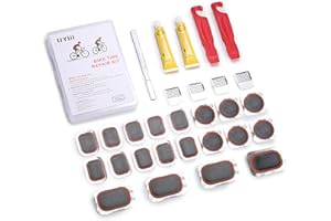UYIii Bike Tire Repair Kit, Bicycle Inner Tube Patch Kit, with 20 PCS Vulcanizing Patches, for Bicycle, BMX, Motorcycle, and Inflatable Rubber