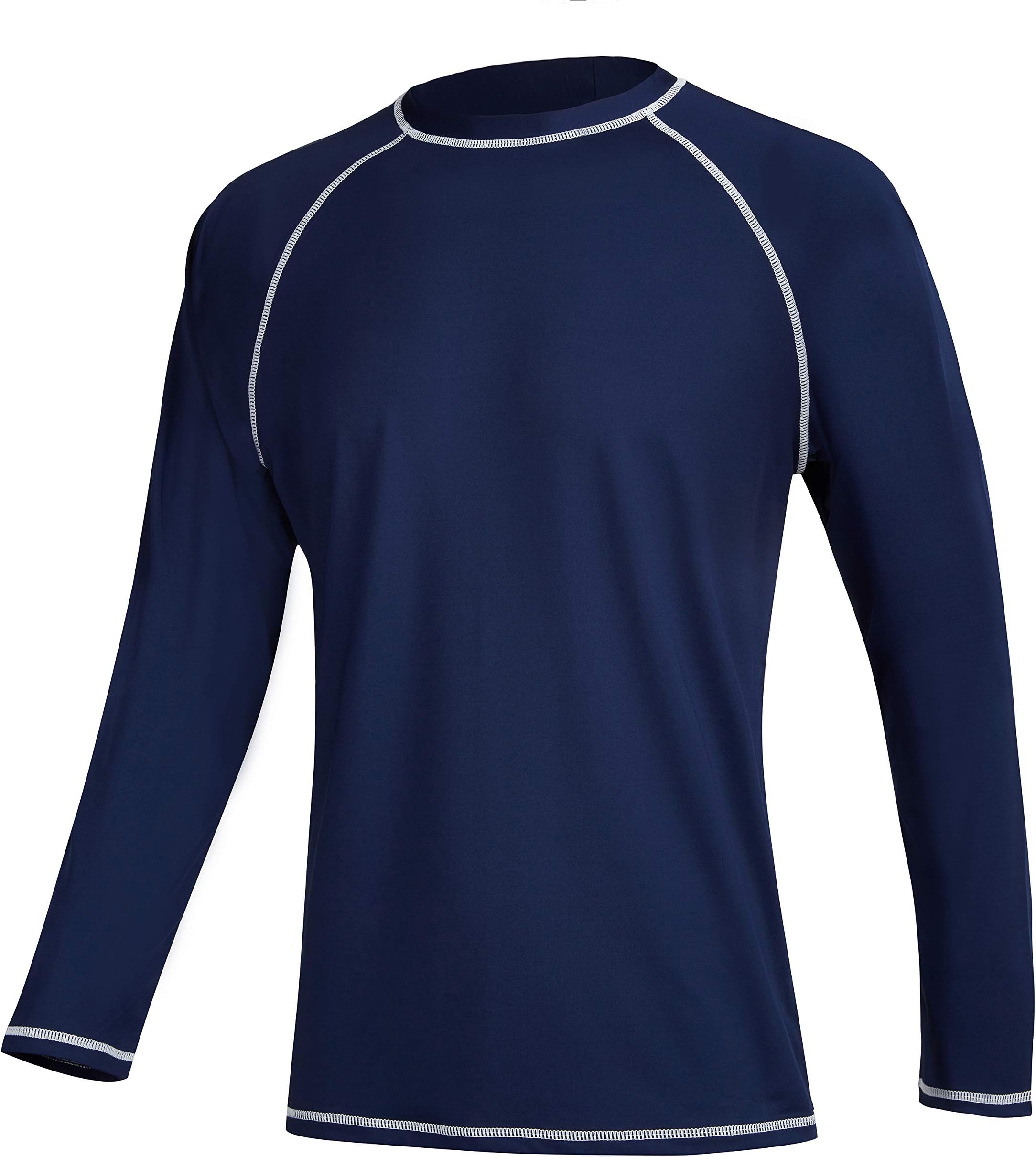Long Sleeve Swim Tshirt for Men Rash Guard Athletic Tee Skins UPF 50+