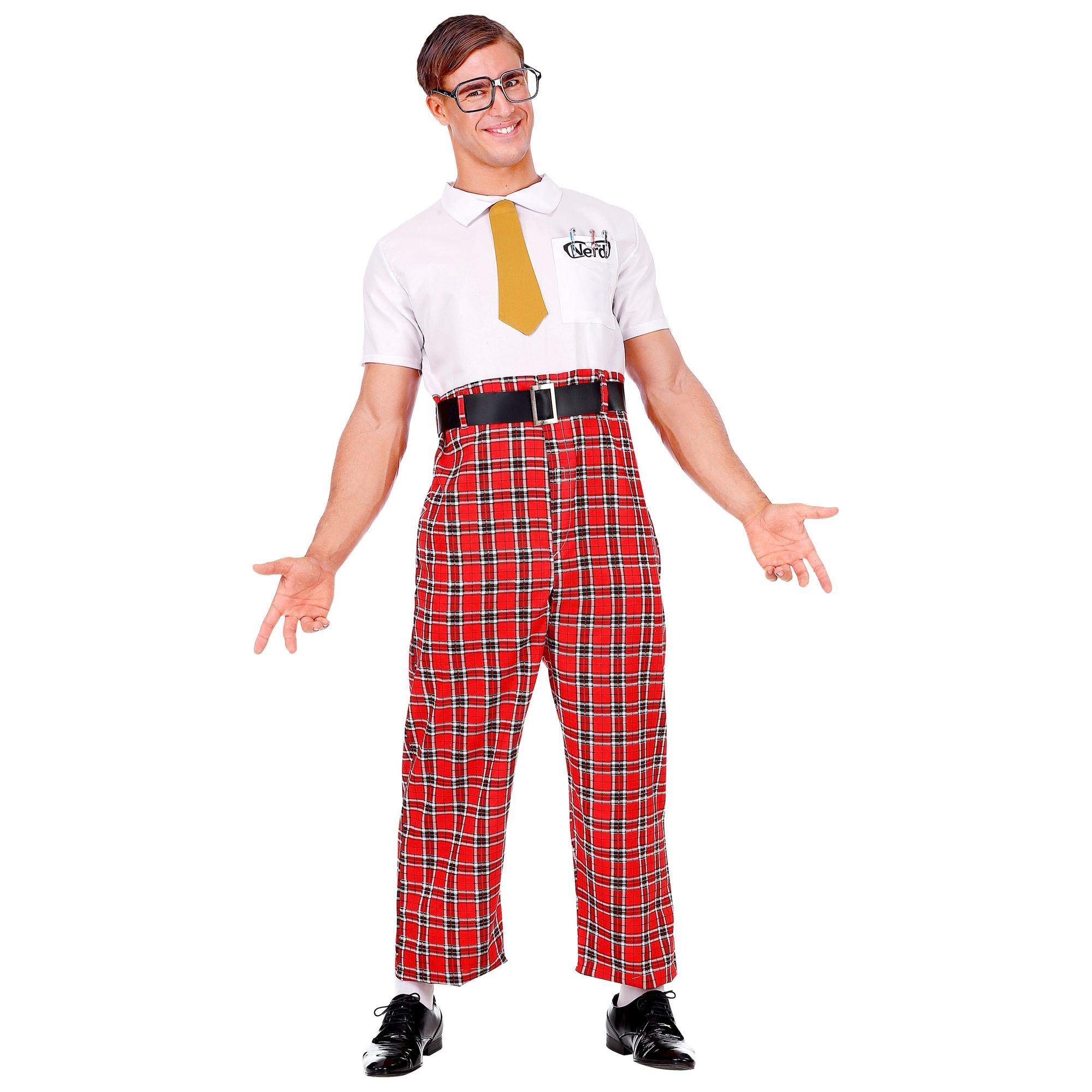 WIDMANN 07881 Nerd Costume Men’s Red/White S