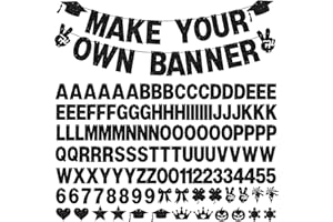 GIFOHAPY 133PCS DIY Banner Kit with Letters & Symbols,Make Your Own Banner,Personalized Black Banner Custom Party Banner for 