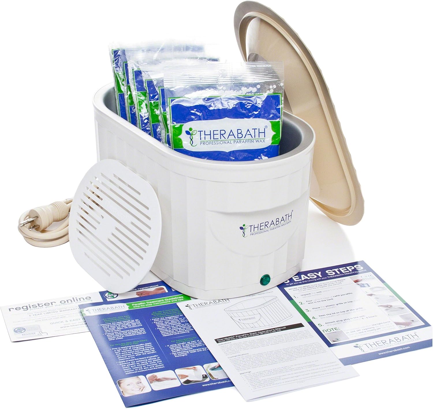 Fabrication Therabath Paraffin Bath, White, with 6lb. Unscented