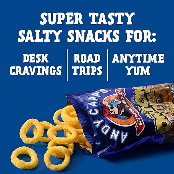 ANDY CAPP’S BEER BATTERED ONION RINGS BAKED OAT AND CORN SNACKS, 2 OZ