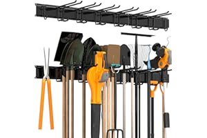 Sttoraboks Garage Tool Storage Rack, Heavy Duty Garage Storage Organizer Rack System,Wall Mounted Tool with 8 double hooks, 3