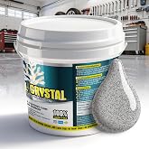 Coral Crystal Self Leveling Epoxy Colored Sand Floor Paint for Concrete | Epoxy Floor Paint 210 Fl Oz, Easy Pour &amp; Roll to Renew Garage,Basements,Patios, Outdoor(Gray Granite,Net Content 10KG)