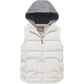 Pursky Girl's and Boy's Warm Puffer Vest Coat Water Resistant Sleeveless Jacket With Detachable Hood for 6-14Y