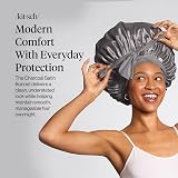 Kitsch XL Satin Bonnet for Sleeping Charcoal - Adjustable Tie Band view 2