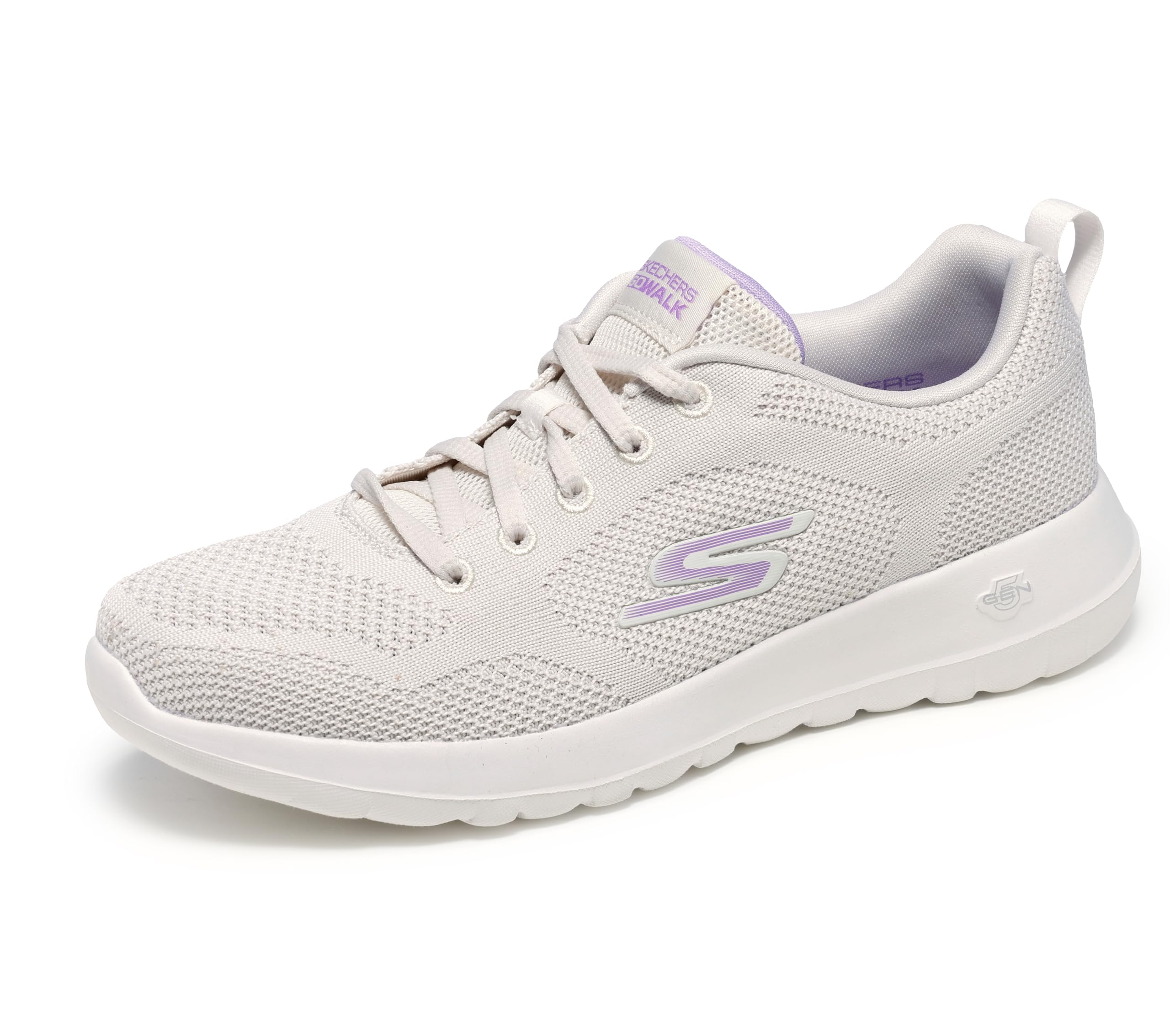 Skechers Women's Go Walk Joy Violet Sneaker, Natural/Purple, 7.5 Image