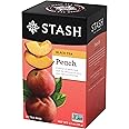 Stash Tea Peach Black Tea, 6 Boxes With 20 Tea Bags Each (120 Tea Bags Total)