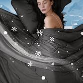 DOWNCOOL Cooling Comforter Queen Size, Blanket with Cooling Pillowcases | Summer Comforter for Hot Sleepers, 3-Piece Lightweight Bedding Set for Night Sweats,Grey 90&Prime;x90&Prime;
