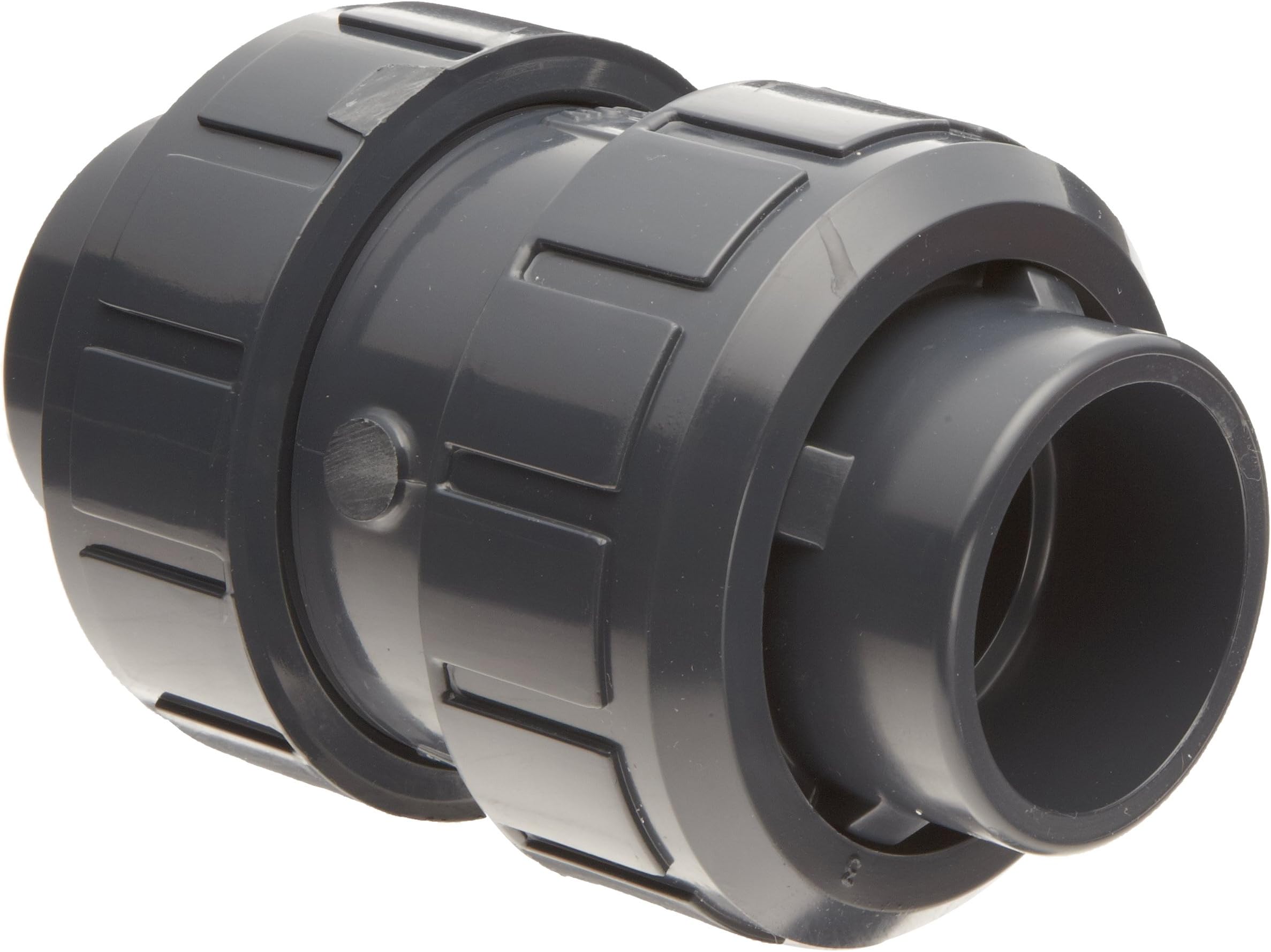Asahi America True Union PVC Check Valve, FKM Seat, 1/2" Socket Weld & NPT Female Convertible
