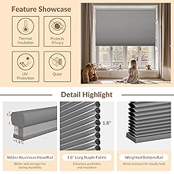 Boolegon Blackout Cellular Shades Cordless Pull