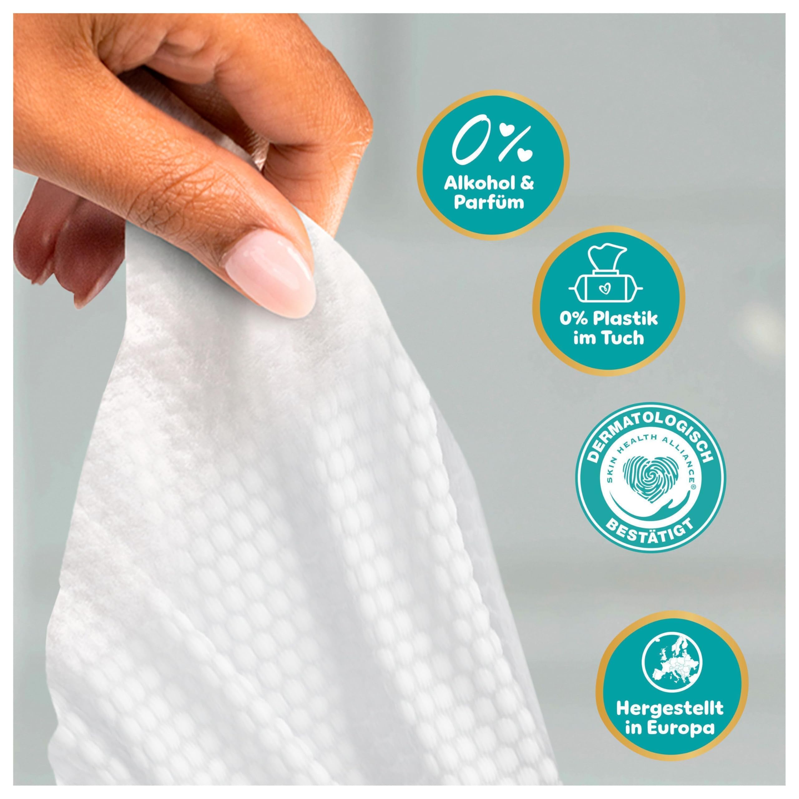 Pampers Aqua Soft Touch Baby-Feuchttücher, 18 Packungen mit 48 Feuchttüchern = 864 Baby-Feuchttücher, weiche Textur & Lotion mit 99% Wasser 7