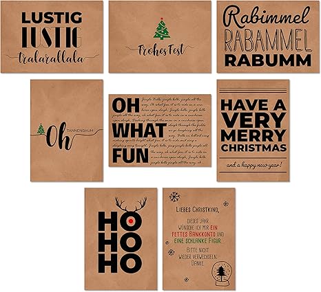 Biglietti Di Natale Modelli.16 Cartoline Di Natale Carta Kraft Christmas Cards 16 Modelli 8 Biglietti D Auguri Amazon It Cancelleria E Prodotti Per Ufficio