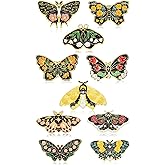 Janinka 10 Pcs Butterfly Enamel Pins Set Cute Enamel Backpack Lapel Pin Cool Horror Brooches for Steampunk Badge Jewelry