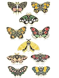 10 Pieces Butterfly Enamel Pins Set Cute Enamel