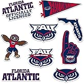 Florida Atlantic University Vinyl Sticker Pack – 8 Waterproof FAU Owls Logos, Mascot, Pennant & Wordmark Decals for Laptop, Water Bottle, Tablet, Car, Skateboard & More