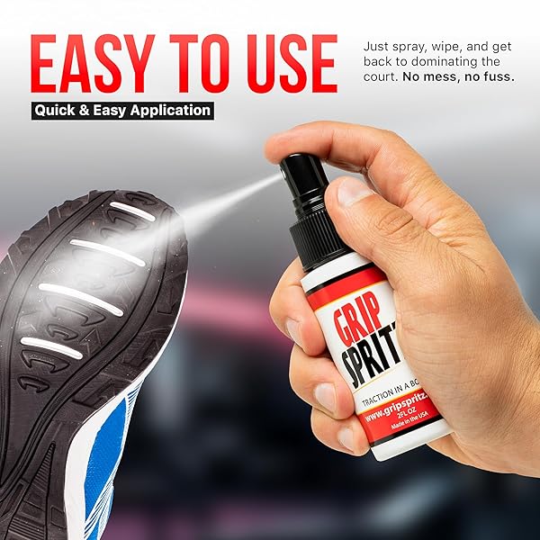 GRIP SPRITZ – BASKETBALL SHOE GRIP SPRAY – IMPROVE SOLE TRACTION & COURT GRIP – REJUVENATE & ELONGATE SNEAKER LIFE – ANTI SLIP GRIP & PERFORMANCE ENHANCER – BASKETBALL ACCESSORY