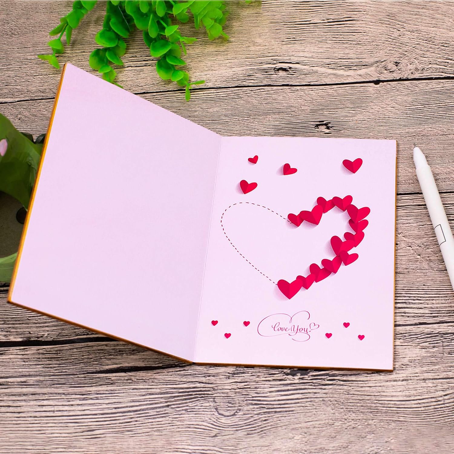 Creawoo Handmade Wood Love Greeting Card with Card Box, Natural Wooden Love You Card, Perfect Valentines Day, Anniversary - Image 4