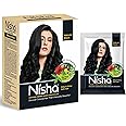 Nisha Natural Henna Based Hair Color, Permanent Black Hair Color Dye, Natural Premium Henna, 100% Grey Coverage, Natural Black, 2.12 oz