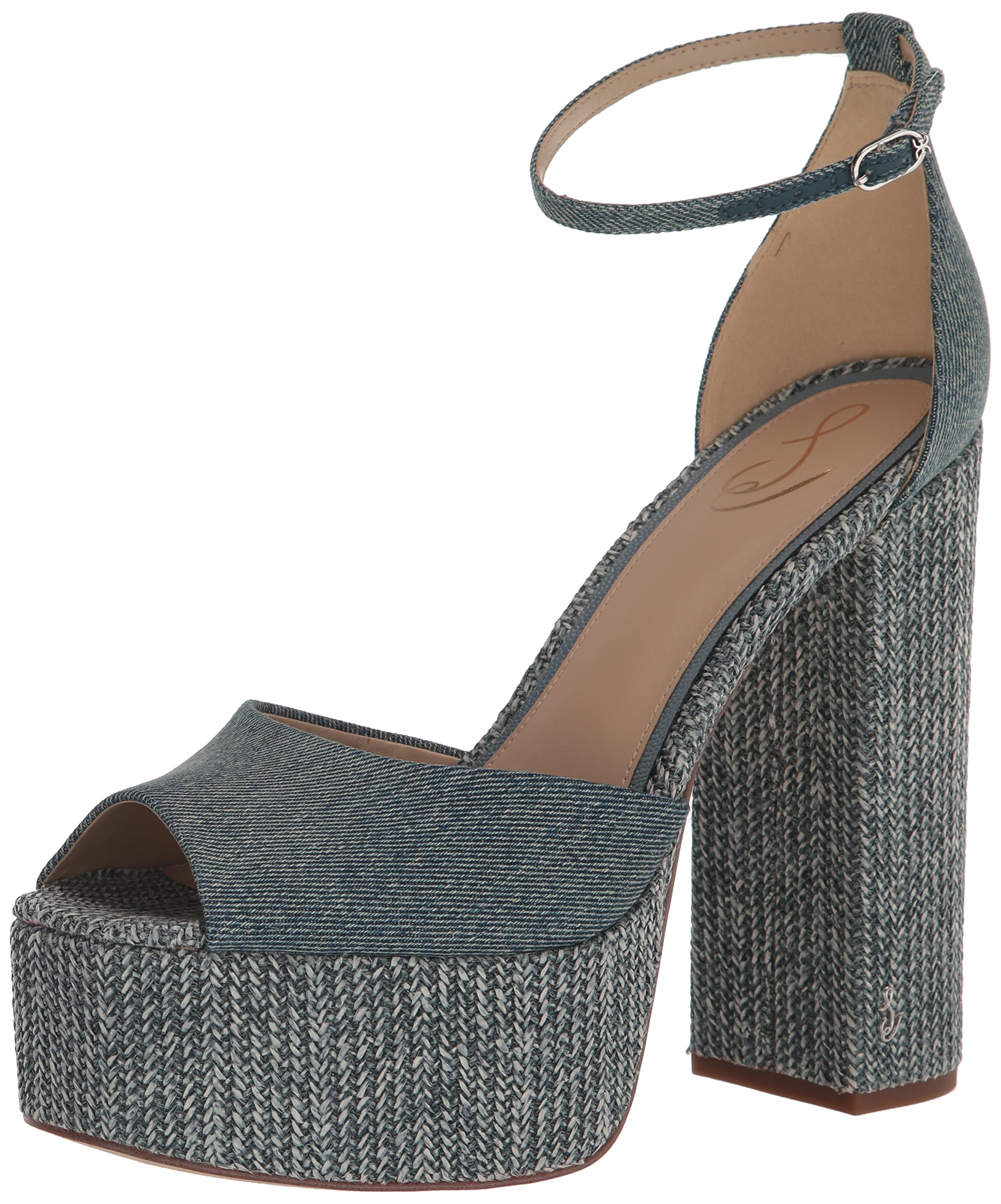 Sam Edelman Women’s Kori Platform Sandal, Washed New Blue, 11