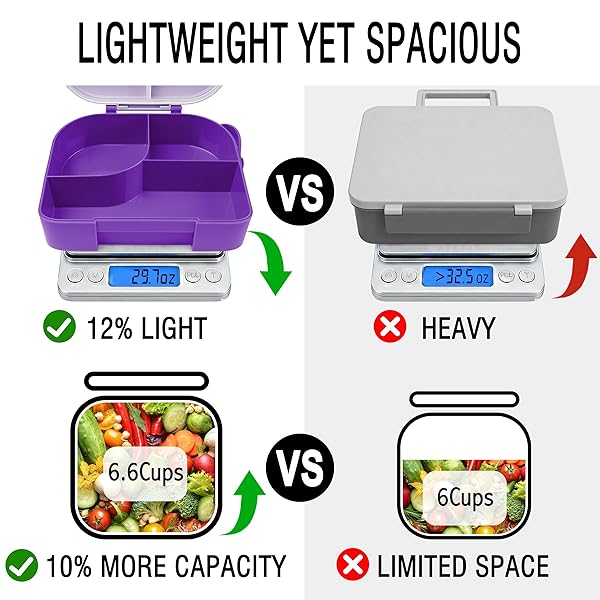 TINYPALSA BENTO BOX FOR KIDS WITH 10OZ INSULATED FOOD JAR, LEAK-PROOF KIDS LUNCH BOX WITH THERMAL FOOD CONTAINER, 3 COMPARTMENTS, PORTABLE HANDLE, DISHWASHER SAFE, IDEAL FOR SCHOOL & TRAVEL (PURPLE)