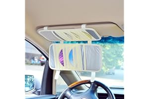 TFY Car Visor Organizer. Triple-layer, 30 CD/DVD Disk Storage Holder - Beige