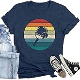 CQF Pickleball Shirts for Women Stay Out of The Kitchen Printed T-Shirt Funny Pickleball Player Lover Tee Tops