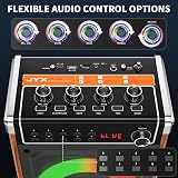 JYX Karaoke Machine with 2 Wireless Mics Bluetooth Speaker Bass Treble Echo view 3