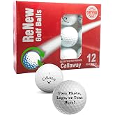Personalized GBM Certified Refinished Golf Balls, for Callaway Chrome Soft Golf Balls, Add Your Logo, Photo or Text, 12-Pack