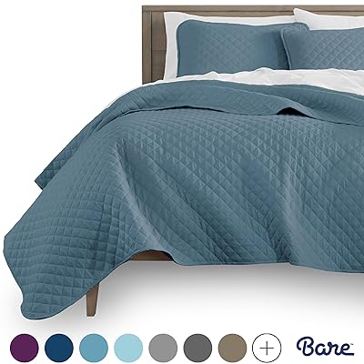Bare Home Premium 2-Piece Coverlet Set, Twin/Twin XL, Blue
