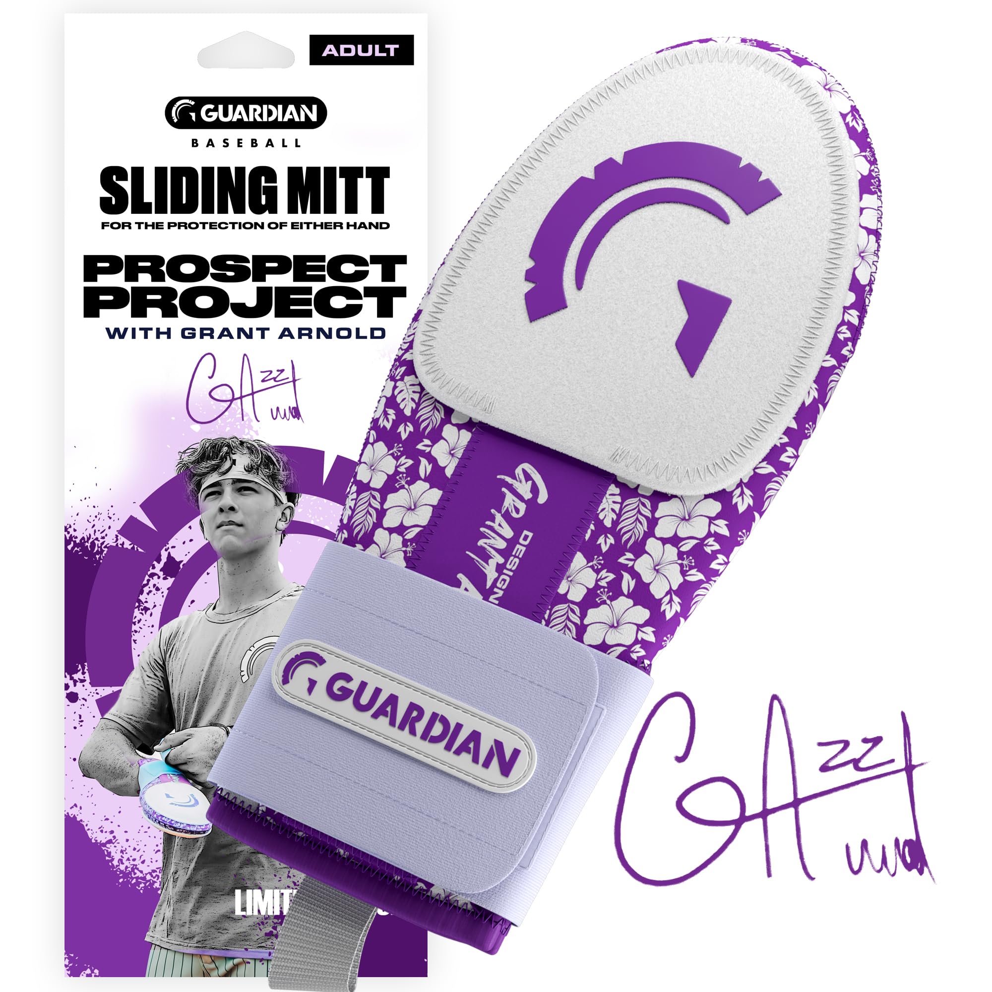Guardian Baseball Sliding Mitt - Youth and Adult Sizes - Sliding Glove for Baseball - Elastic Compression Strap (Grant Arnold) Image