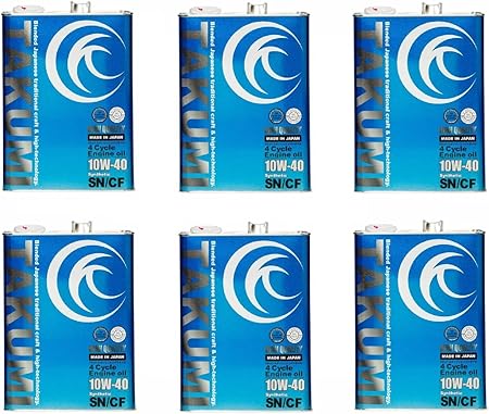 Amazon Takumiモーターオイル High Quality 10w 40 エンジンオイル スポーツカー 乗用車 省燃費車 化学合成油 Hivi Base 4l 6缶 1ケース 送料無料 Hq1040 車用エンジンオイル 車 バイク