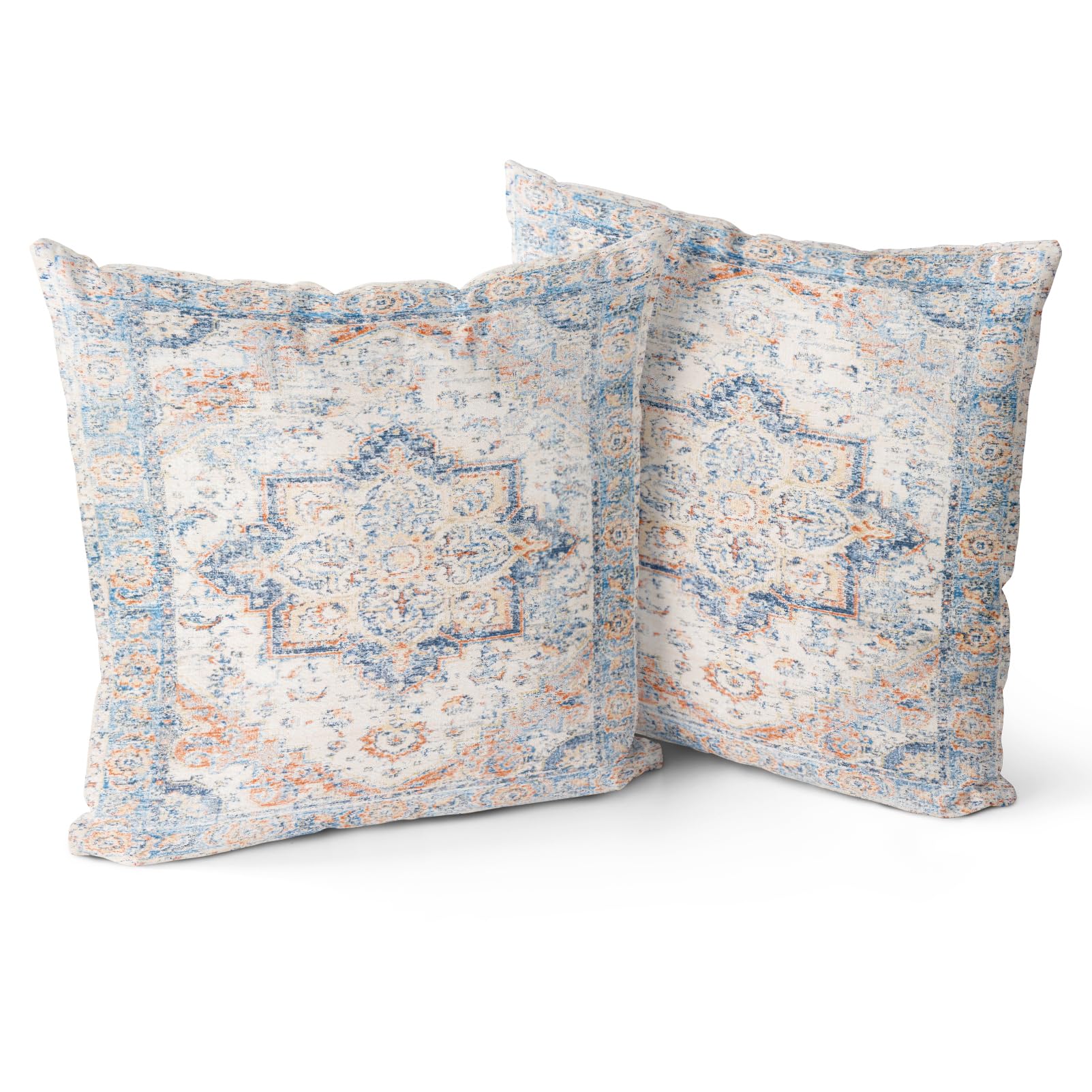 Snylcce Boho Throw Pillow Covers Set of 2 Seashell Antique & Vintage Design, Double-Sided Pattern - 40x40 cm Soft Cushion Covers for Garden Couch, Sofa, Bed - Decorative 16x16 Inch Pillowcases