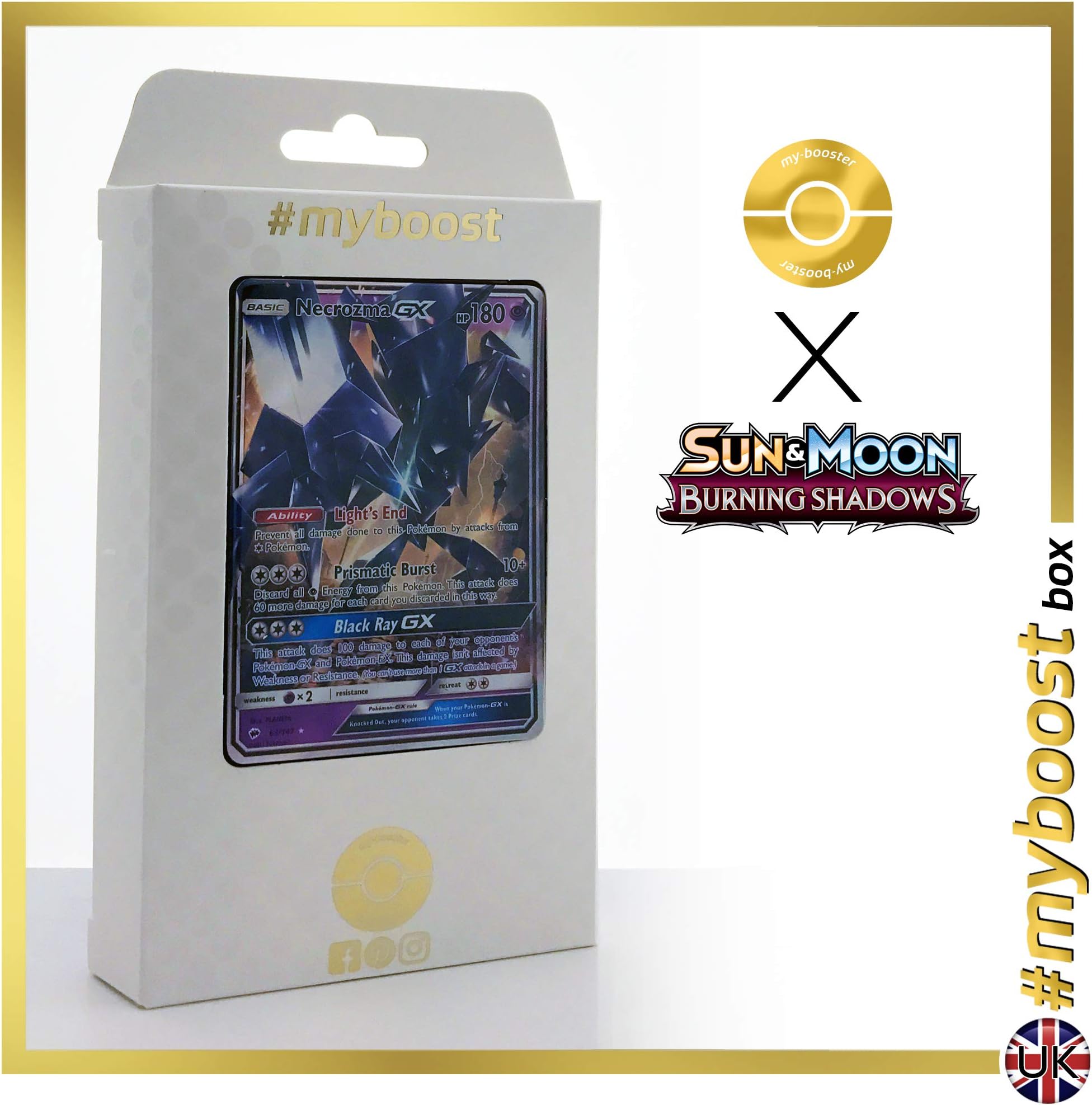 Necrozma-GX 63/147 - #myboost X Sun & Moon 3 Burning Shadows - Box of 10 Pokemon English cards