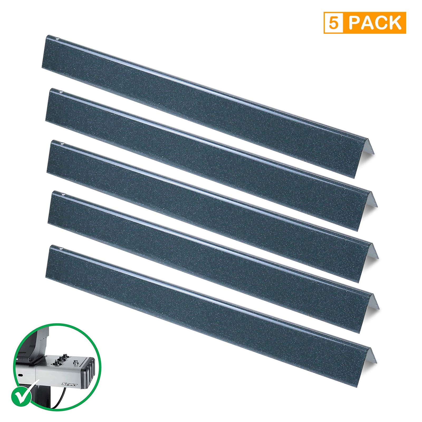 Grisun 7536 Flavorizer Bars for Weber Spirit 300, E310, E320, Genesis Silver B C, Genesis Gold B C Gas Grill (with Side Control Knobs) 22.5 Inches, 16GA Porcelain Enameled Flavor Bar 7537, 65903