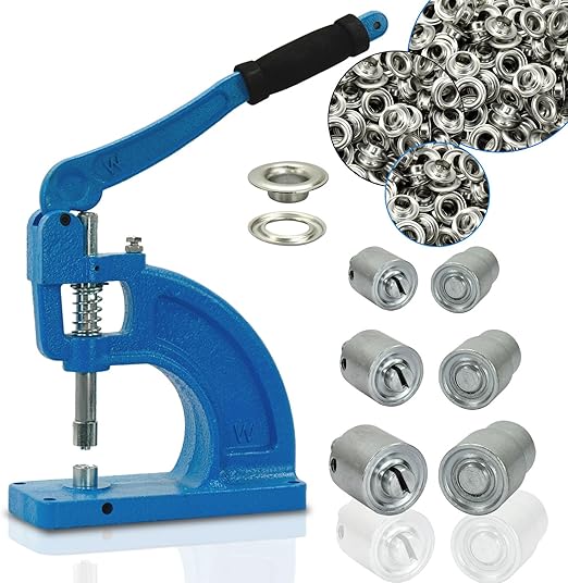 Eyelets Punching Machine 900 Grommets 10 12 14MM 3 Dies Press Hole Tool
