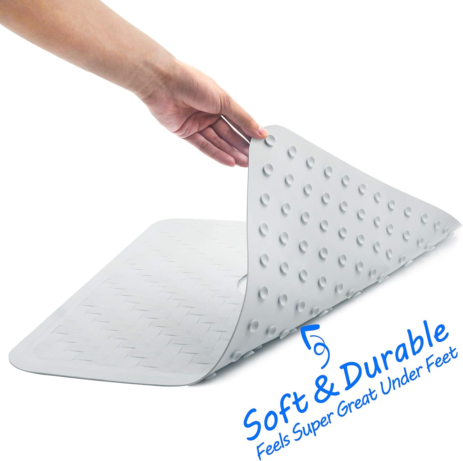 Templeton Home Shower Mat with Center Cut Hole, Non Slip Texture, Suction Cups, Mold & Mildew Resistant: Health & Personal Care