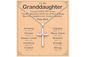 PINKDODO You are God's Gift Cross Necklace Christian Jewelry for Granddaughter