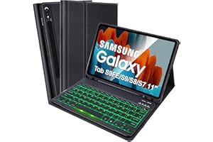 SOPPY Backlit Keyboard Case for Samsung Galaxy Tab S10 Lite /S10 FE/ S9 FE 5G 10.9-inch, Tab S9/S8/S7 11-inch, 7-Color Backli