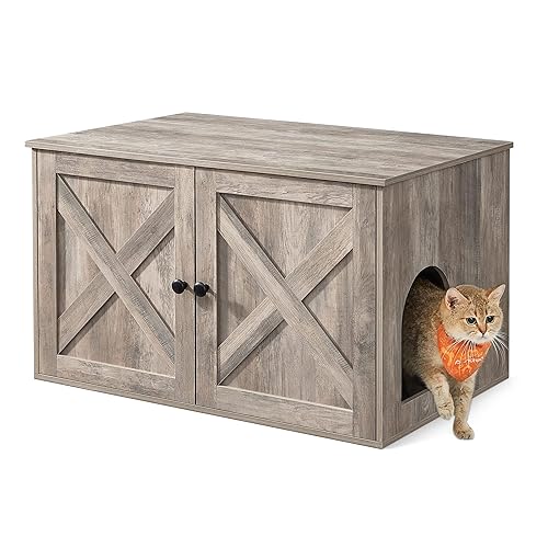 Feandrea Cat Litter Box Enclosure, Litter Box Furniture Hidden